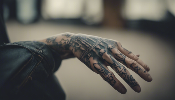 Skeleton hand tattoo